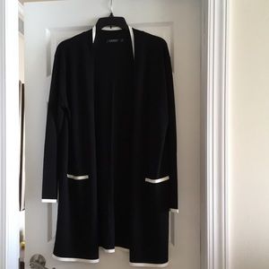 Lauren Ralph Lauren Black with Cream Trim Long Sweater Set, Lightweight, Size 3X